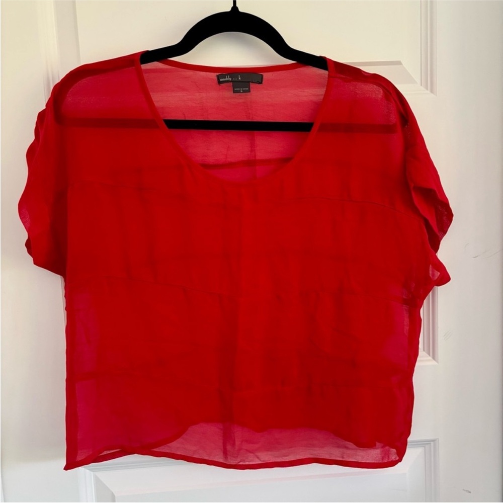 Maddy k Red Sheer Top